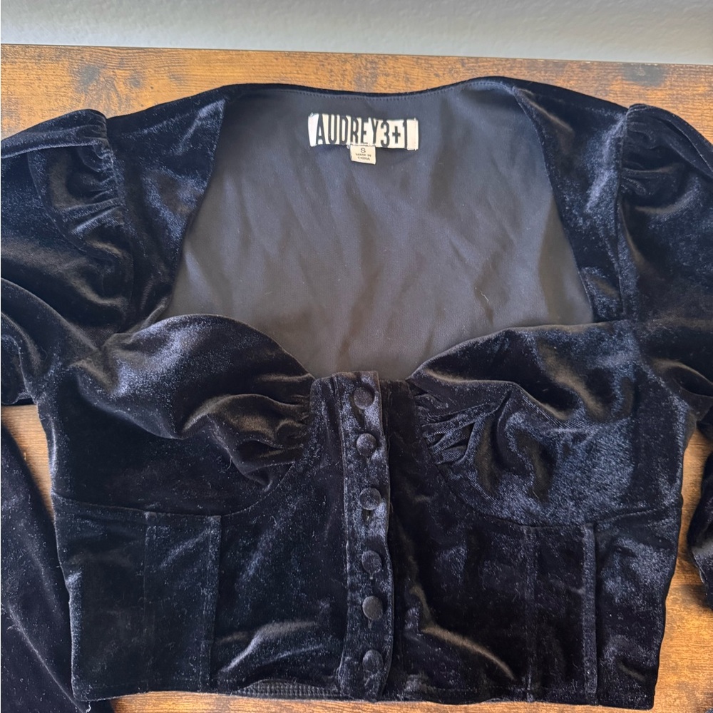 Black Velvet Crop Top